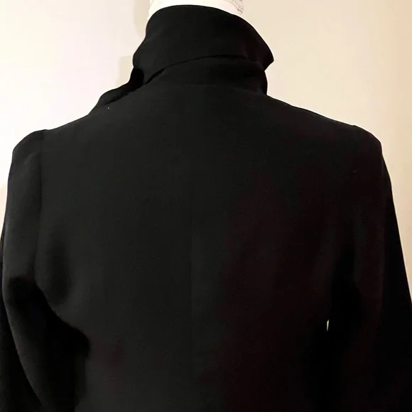 Morgane Le Fay Black Silk Asymmetrical Drape Front Jacket, size S - Picture 11 of 14